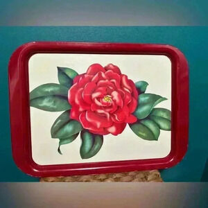 Vintage Rose Tin Serving Tray